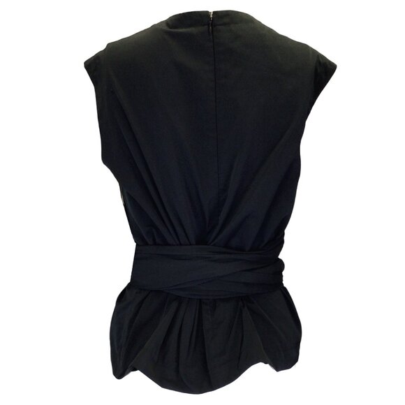 DRIES VAN NOTEN BLACK WRAP TIE SLEEVELESS TOP - Picture 3 of 4